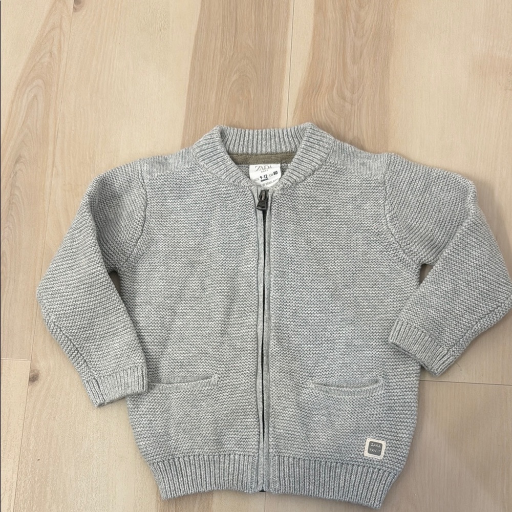 Zara Kids Gray Knit Cardigan